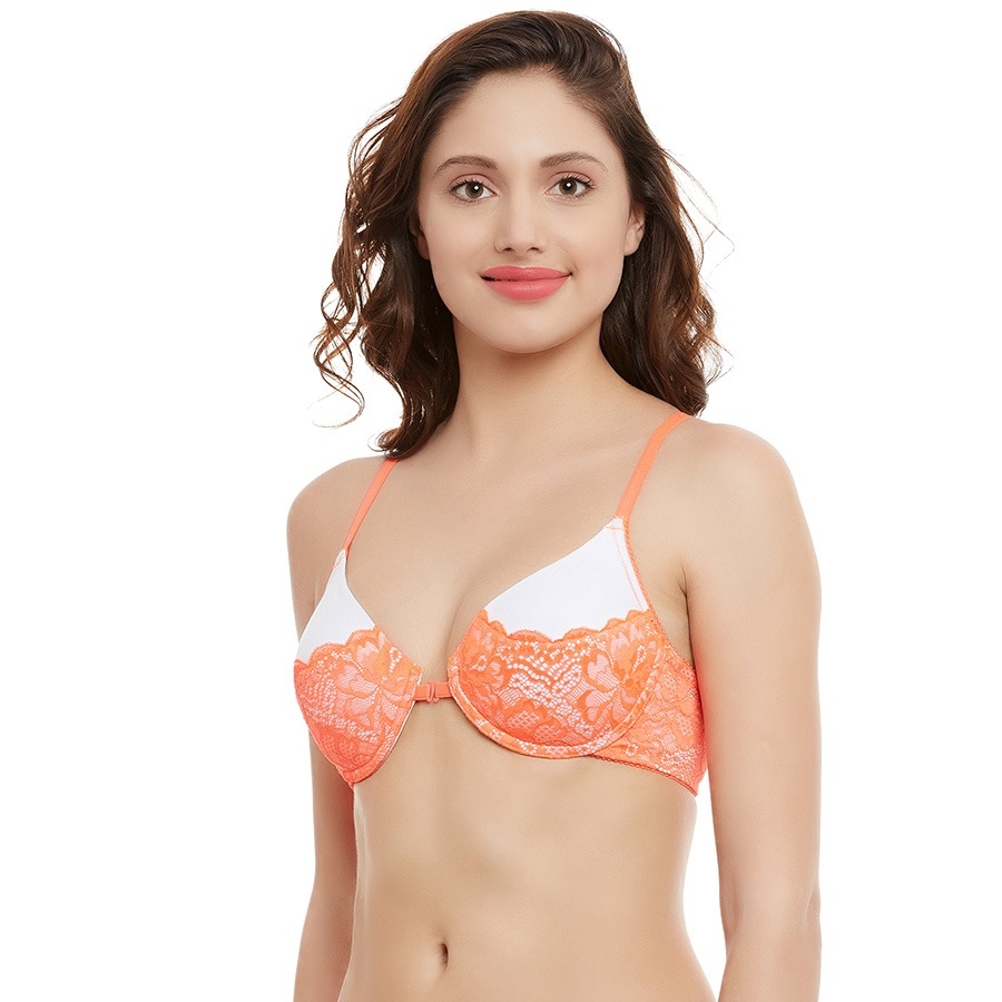 Clovia Cotton Underwired Padded Front Open Cage Bra -BR0834P16
