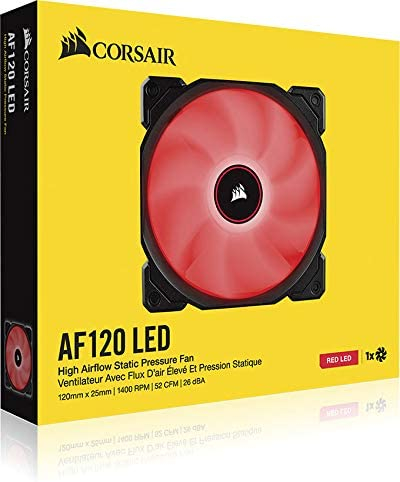 CORSAIR AF120 LED Low Noise Cooling Fan Single Pack - Red /Black Cooling CO-9050080-WW, 120 mm
