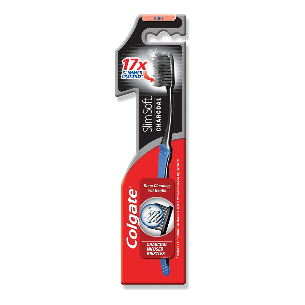 Colgate Toothbrush - Slim Soft Charcoal Soft Bristles