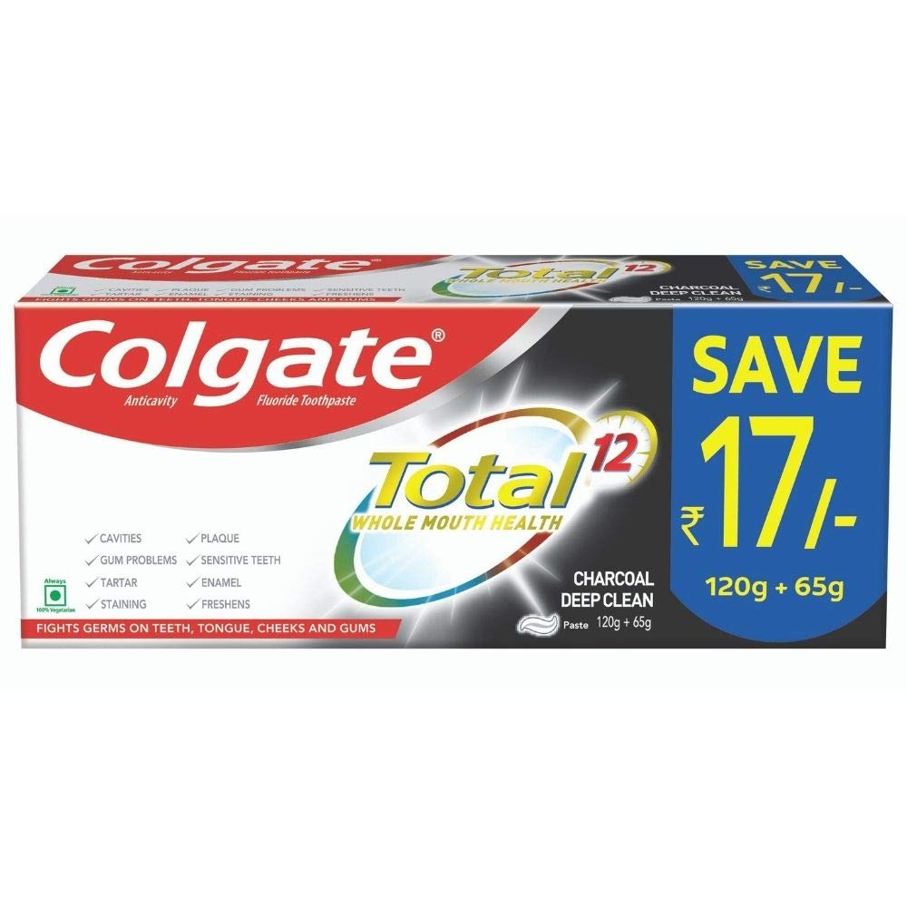 Colgate Total 12 Charcoal Deep Clean Tooth Paste 185gm