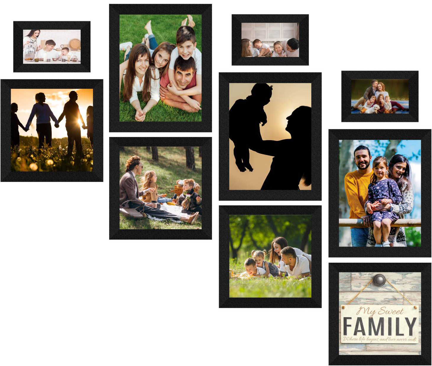 Wall Decor Frames Set of 10