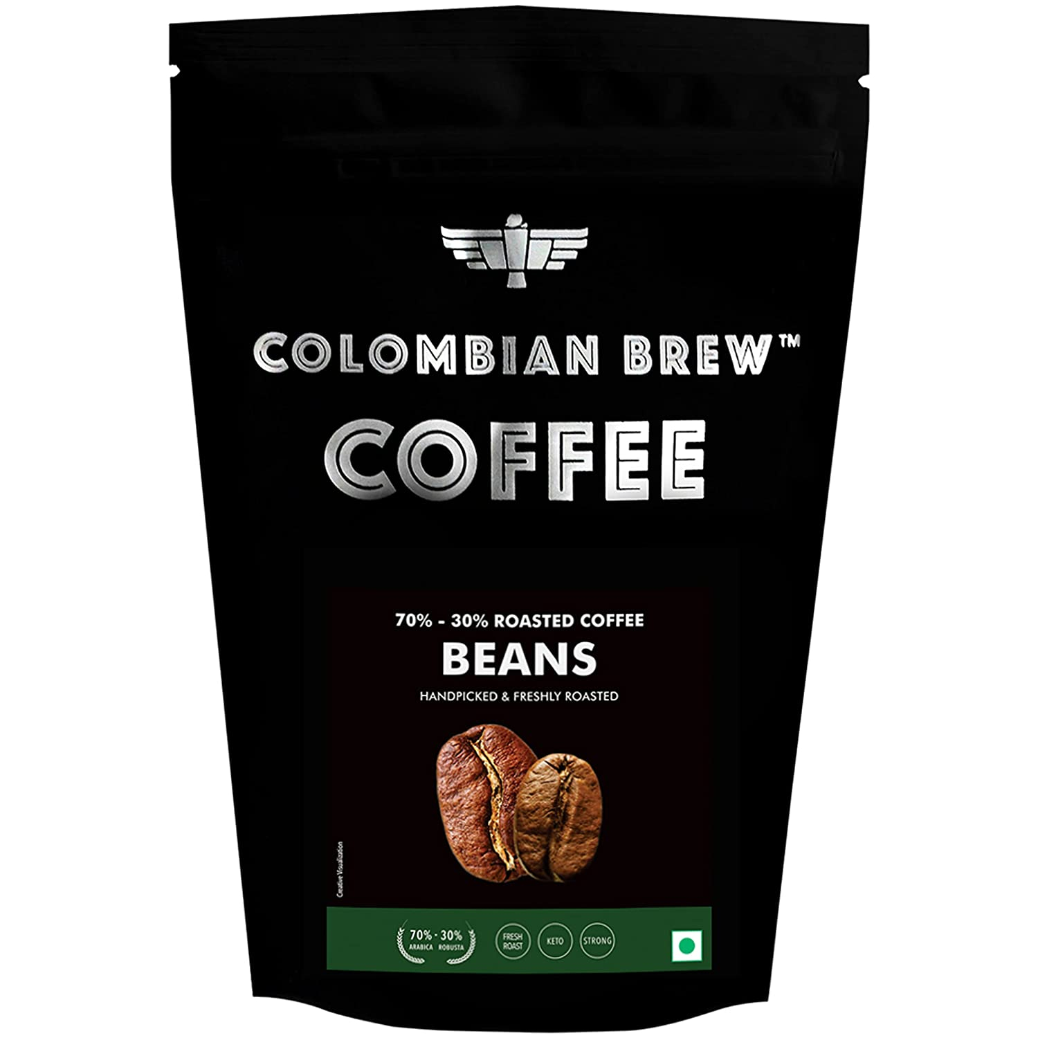 Colombian Brew 70-30 Arabica Robusta Roasted Coffee Beans 1 Kg