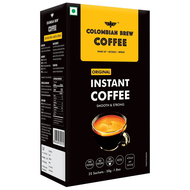 Colombian Brew Pure Instant Coffee Powder, Smooth & Strong 50g