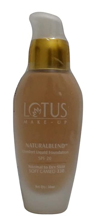 Lotus Naturalblend Comfort Liquid Foundation SPF 20 Normal to Dry Skin (Soft Cameo 330) 30ml Bottle