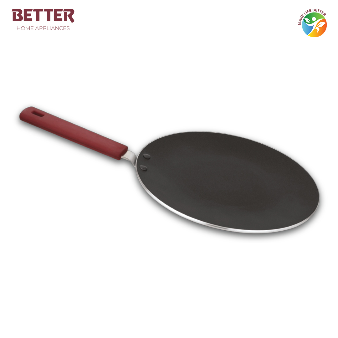 Better Conclave Roti Tawa Non-Stick Coating (25 and 28cm) (Induction and Gas Stove Compatible),with Silicon Handle