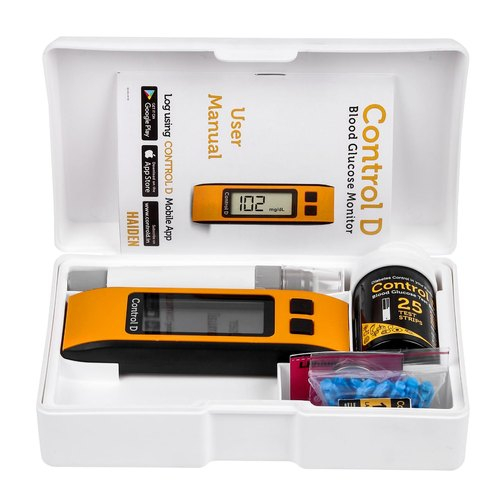 Control D Digital Blood Glucose Monitor With 25 Test Strips - Diabetes / Sugar Management Glucometer Kit