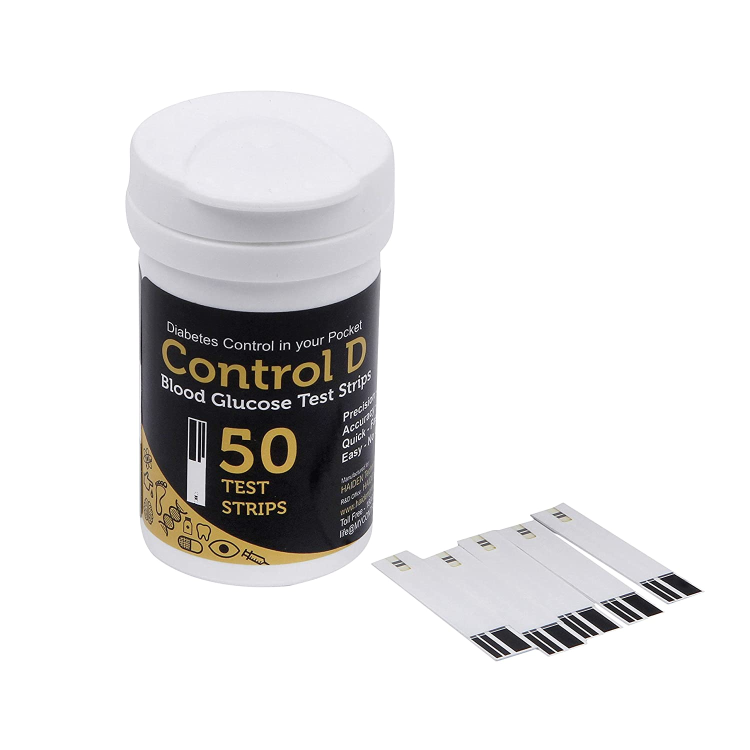 Control D Test Strips - Pack Of 50 (Black)