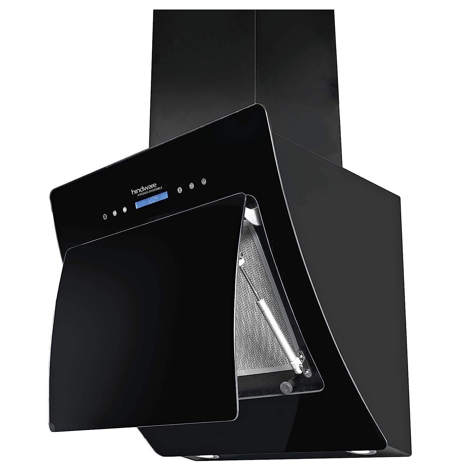 Hindware 90 cm 1100 m³/HR Curved Glass Kitchen Chimney (C100124, 1 Cassette Filter, Touch Control, Black)