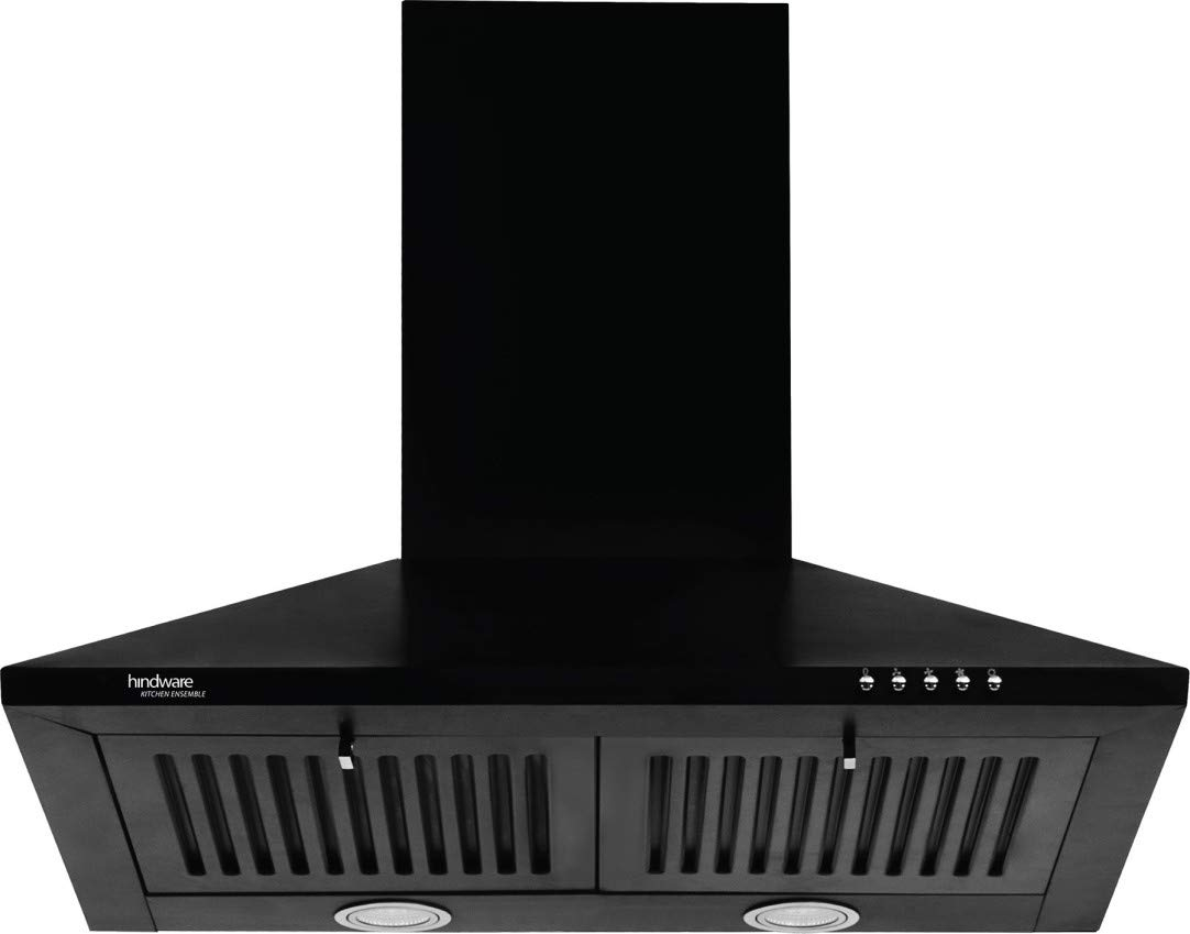 Hindware Myra Blk 60 Wall Mounted Chimney  (Black 1000 Cmh)