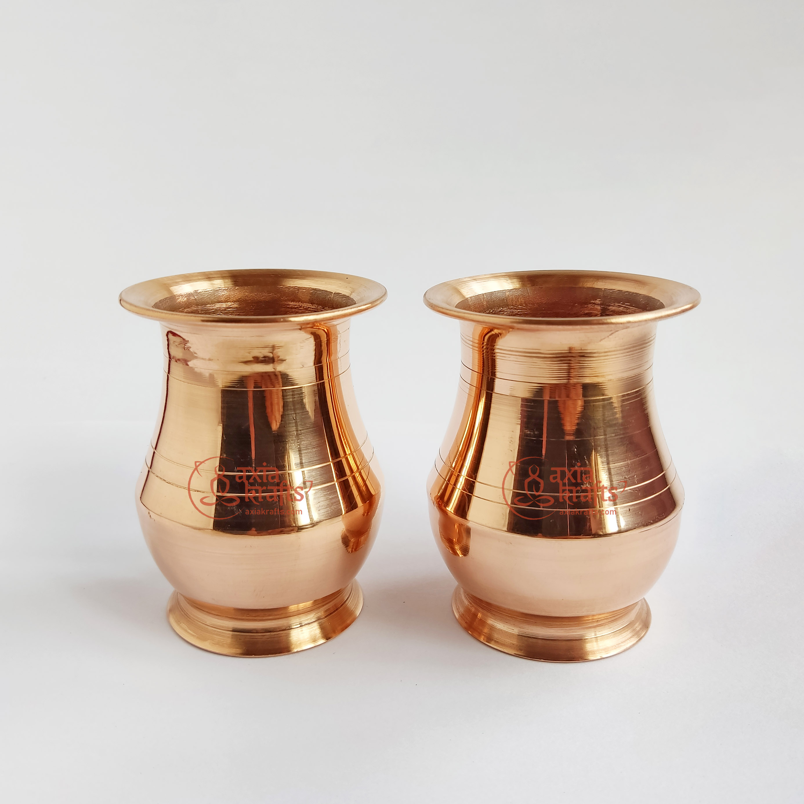 Axia Krafts Copper Amkhora Kalash Jodi 3.2 Inches Tama Kalash 