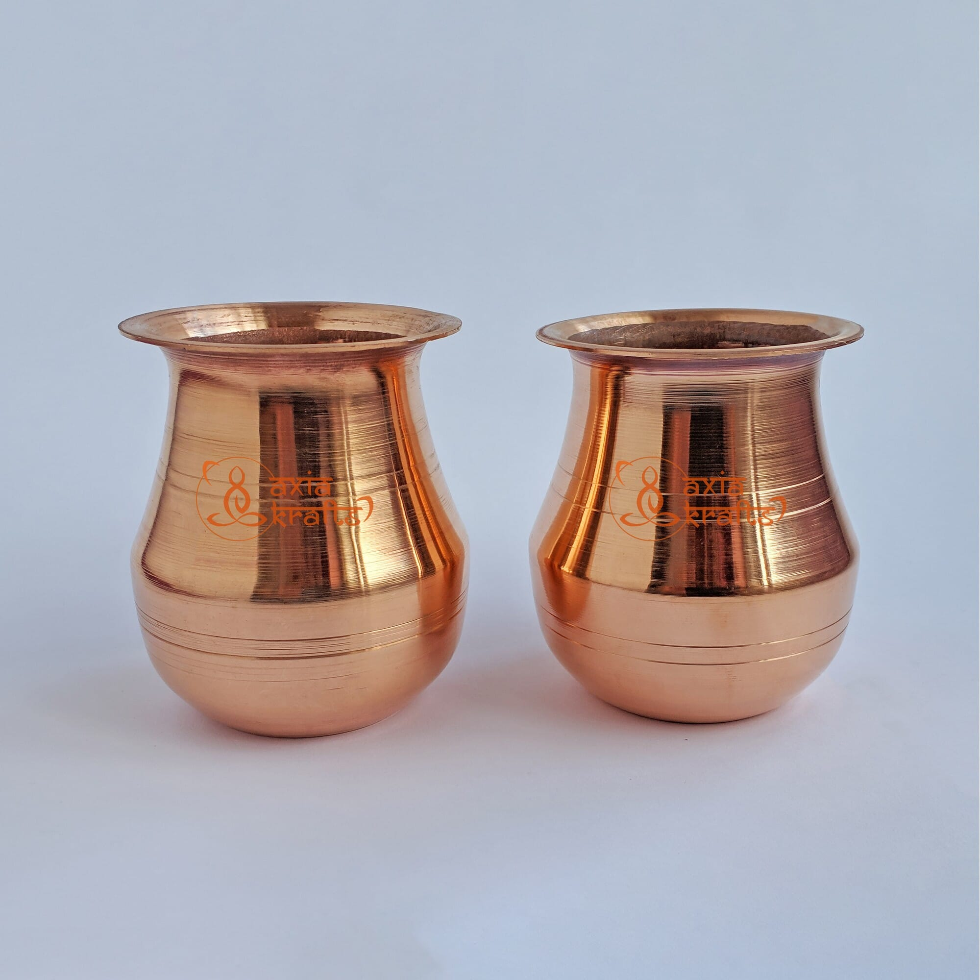 Axia Krafts Copper Amkhora Set 8 Cms Tama Kalash Puja Samagri Puja Items