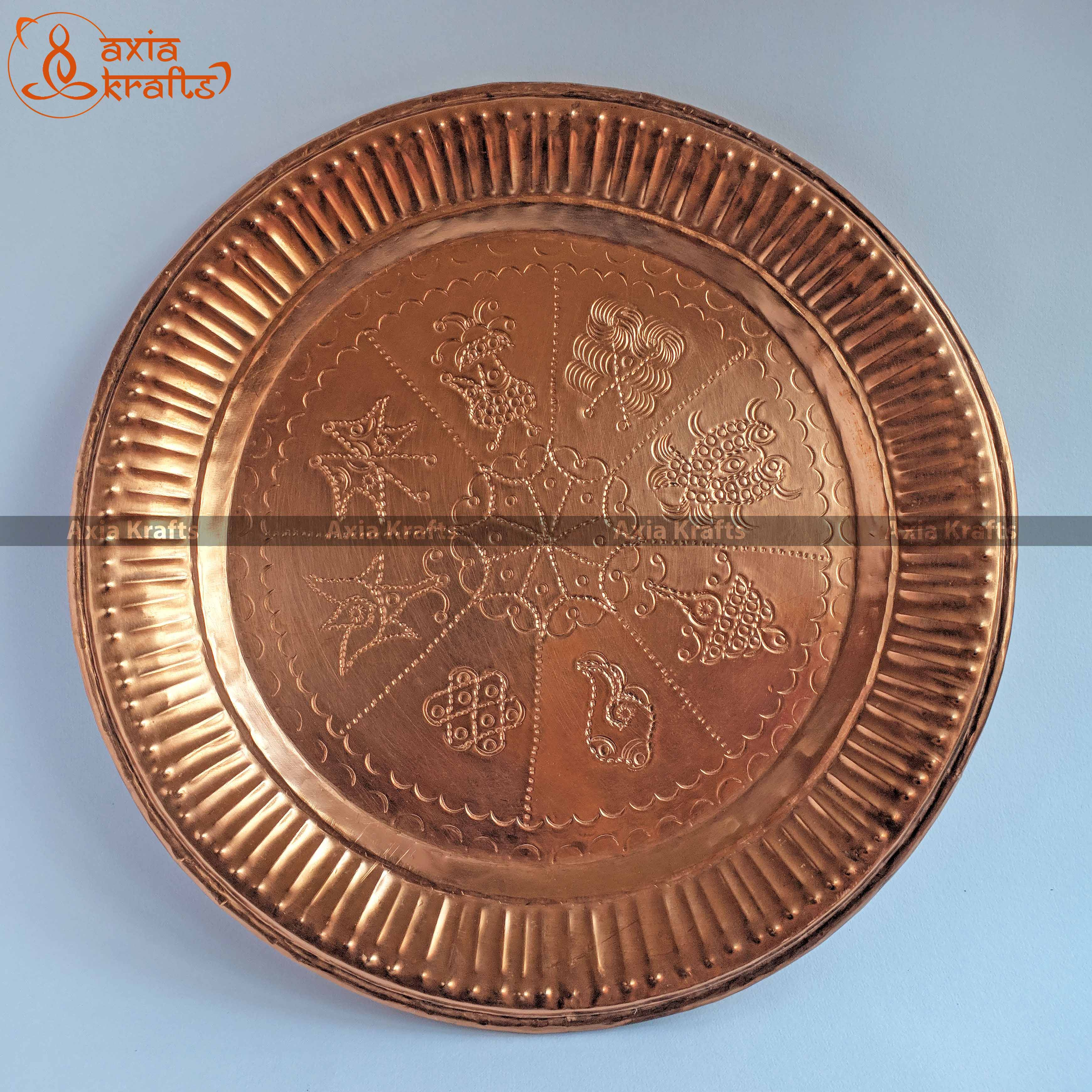 Axia Krafts Copper Astamangal Thaali 12.5"