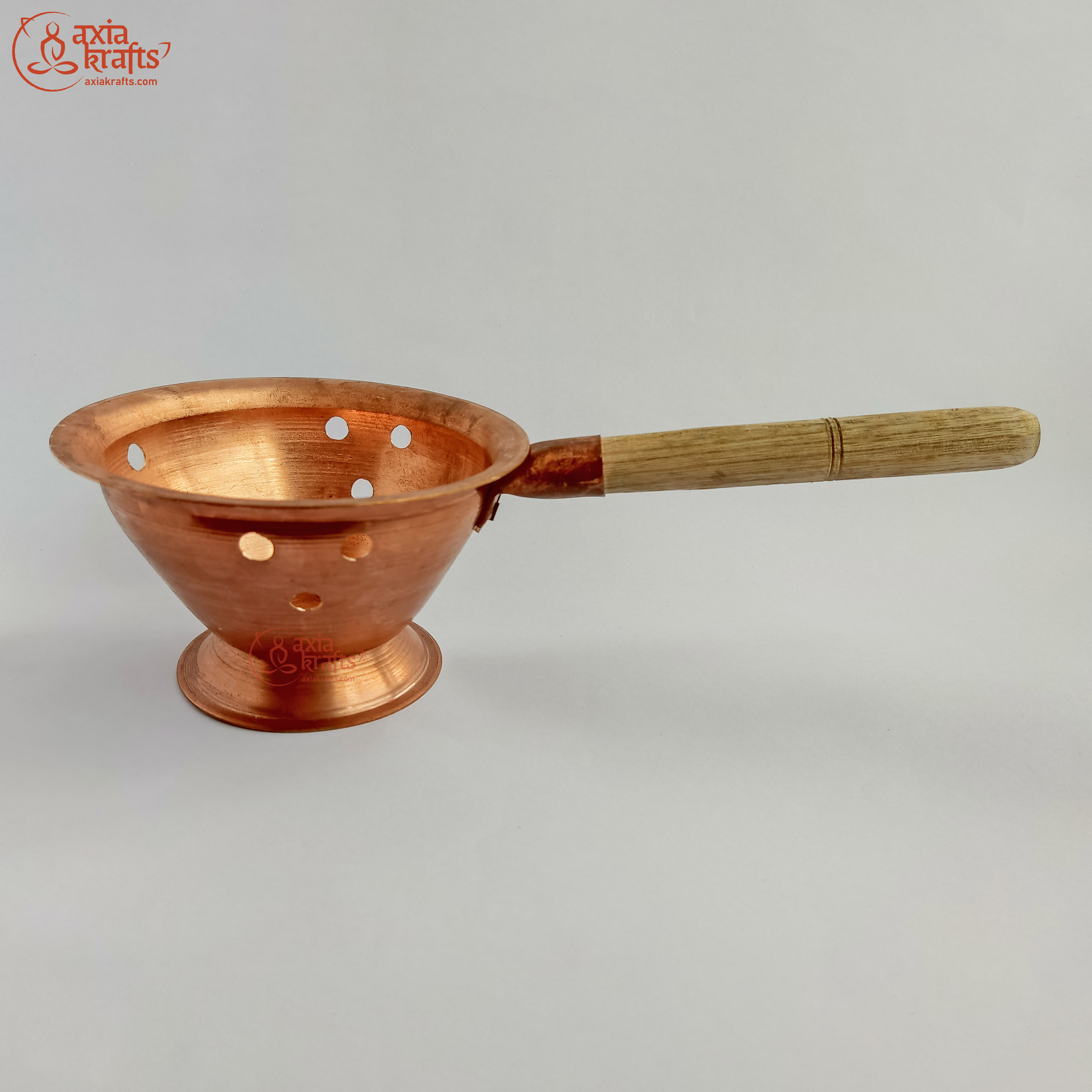 Axia Krafts Copper Dhupauro With Wodden Handel | Dhoop