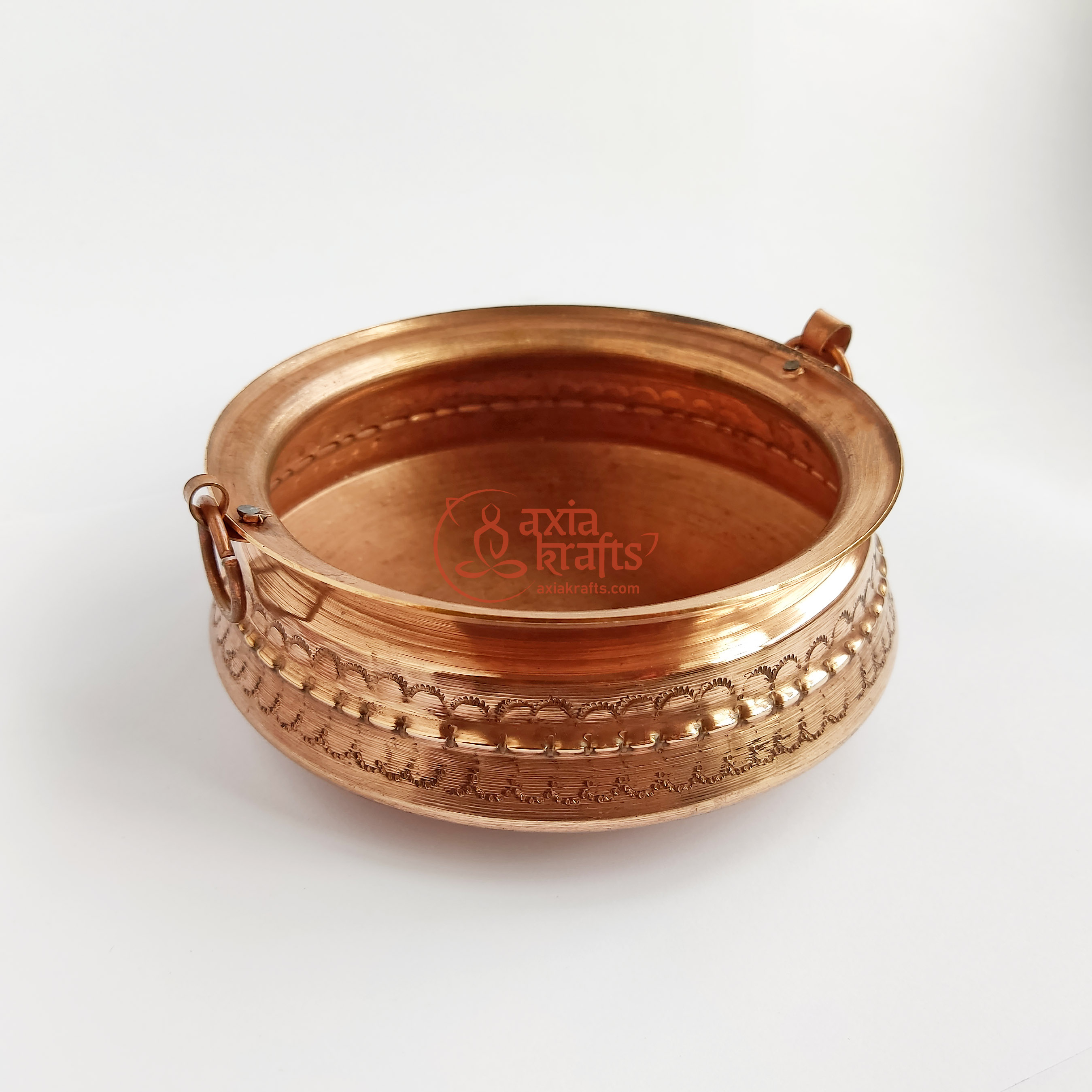 Axia Krafts Copper Khadkulo Butte 6 Inches Carved | Tama Khadkula | Decor | Showpiece 