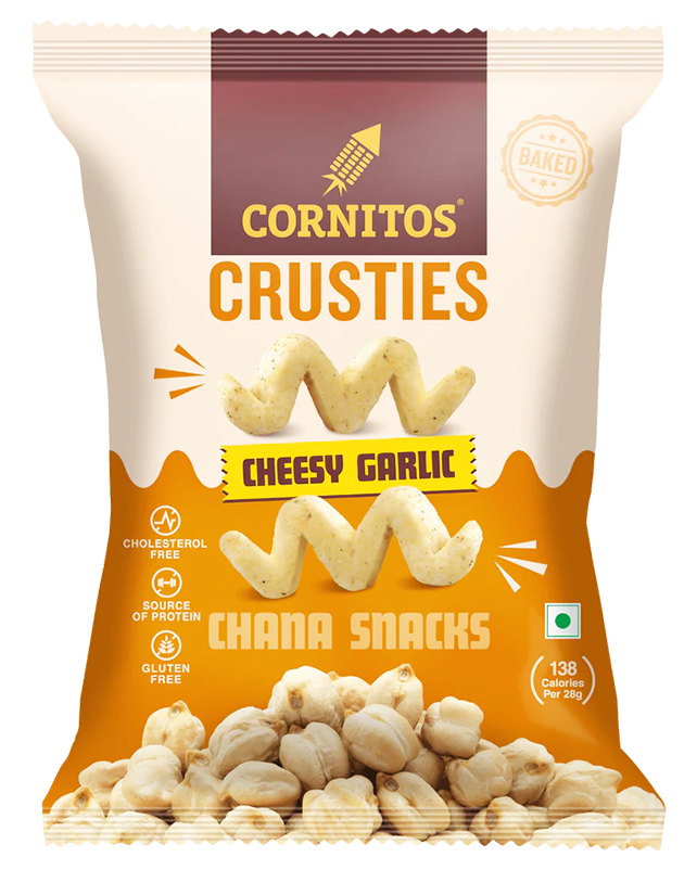 Cornitos Crusties Cheesy Garlic Chana Snacks 50g