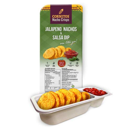 Cornitos Nacho Crisps Jalapeno Nachos & Salsa Dip 70G