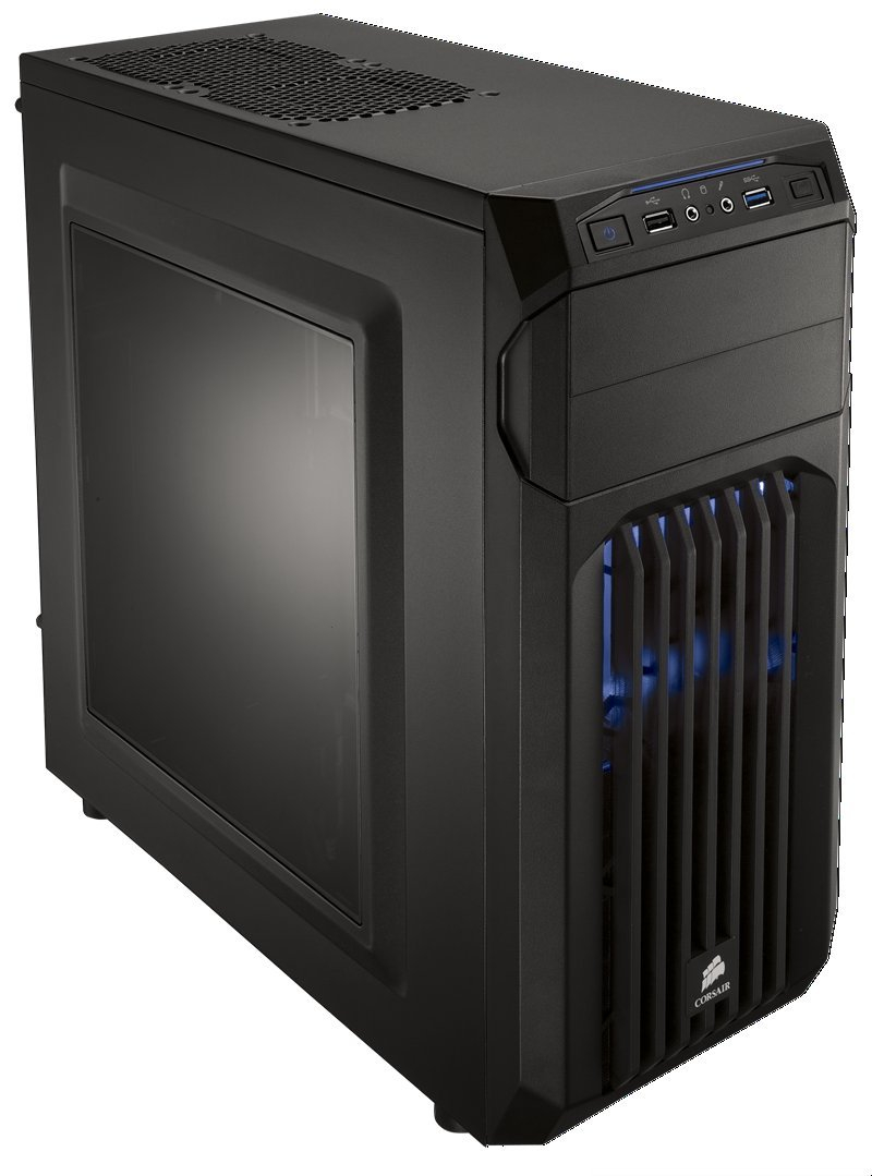 Corsair Carbide Spec-01 CC-9011056-WW Windowed Mid-Tower ATX Gaming Case with Fan (Black and Blue)