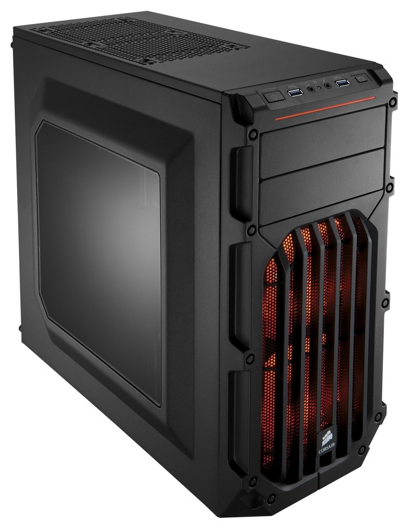 Corsair CC-9011054-WW Carbide Series SPEC-03 Steel Orange LED Mid-Tower Gaming Case (Black)