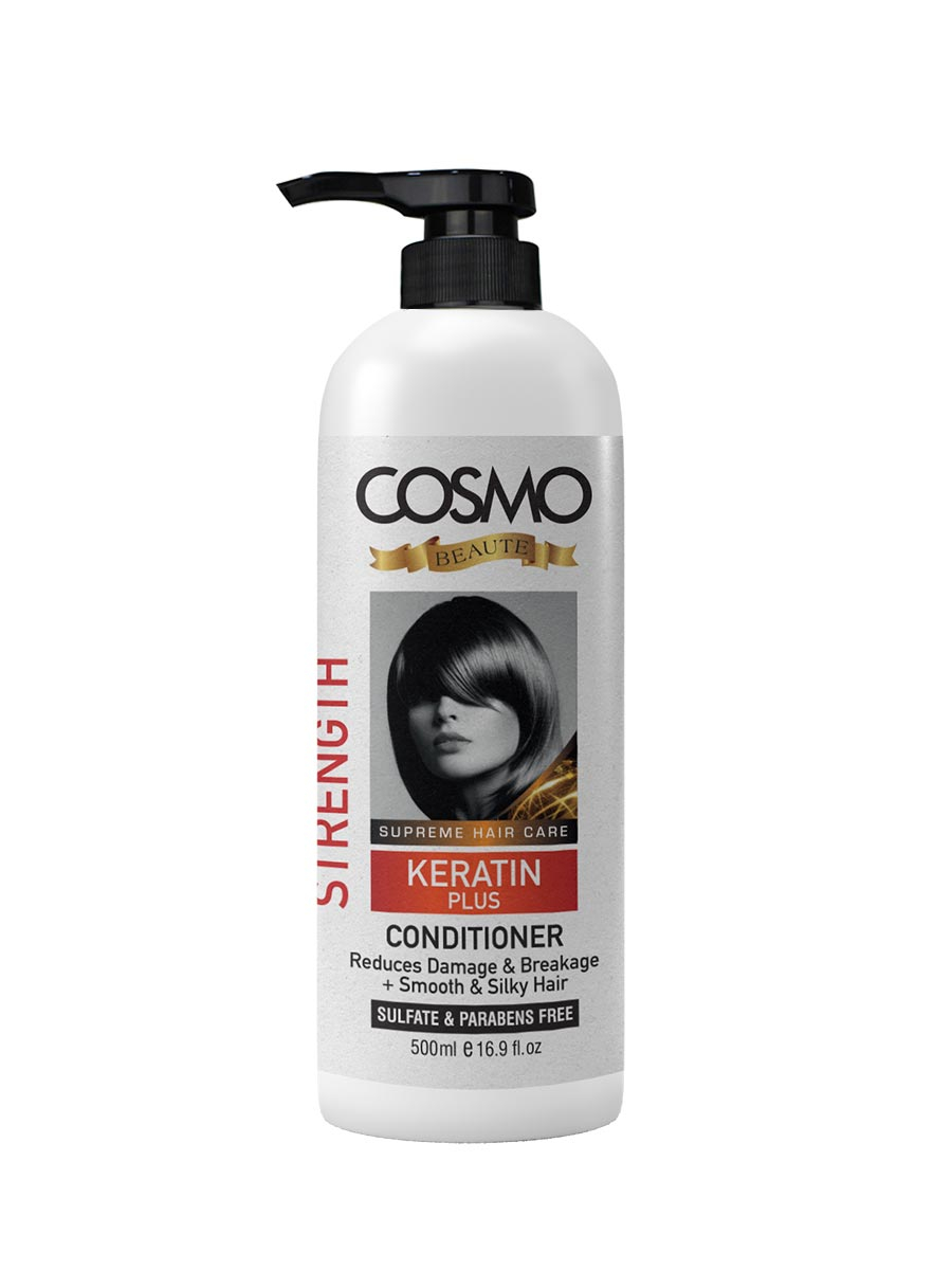 Cosmo Strength Keratin Plus Conditioner, Sulfate & Parabens Free 500ml