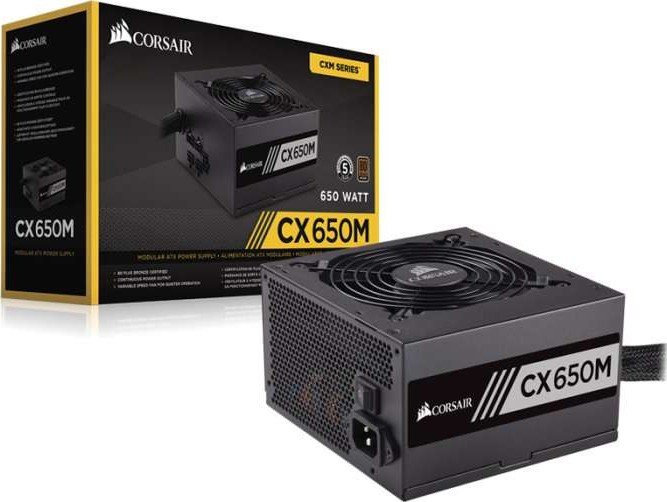 Corsair CP-9020103-UK CX Series CX650M ATX/EPS Semi-Modular 80 Plus Bronze 650 W Power Supply Unit