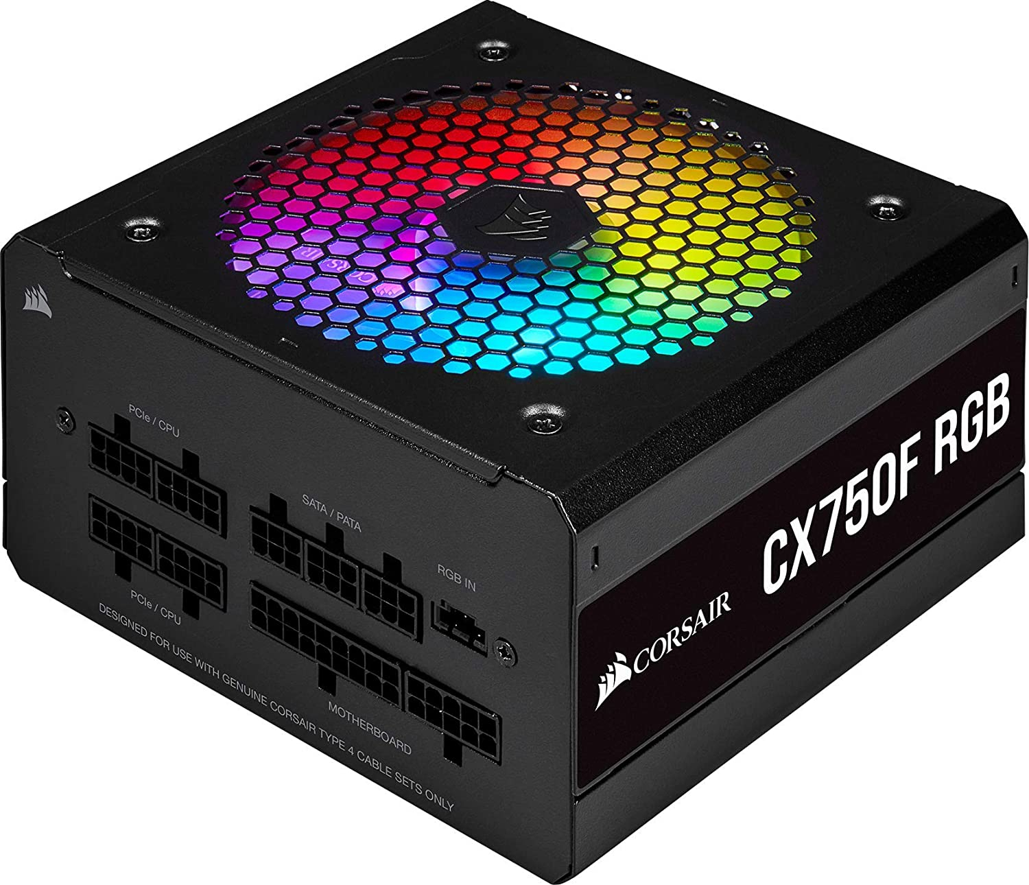 Corsair CX Series™ CX750F RGB — 750 Watt 80 Plus® Bronze Certified Fully Modular RGB PSU (UK)