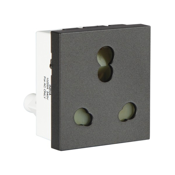  Crabtree Athena 10A / 16A Socket with Shutter Heavy Duty Misty Grey