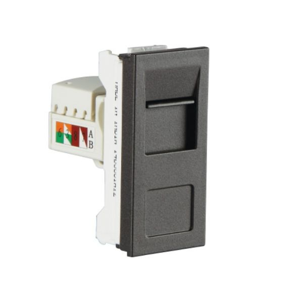 Crabtree Athena Misty Grey RJ-45 Jack With Cat-6, ACAKJWG451