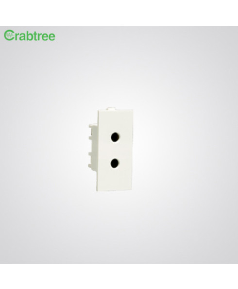 Crabtree Athena 6A 3 Pin Chalk White Shuttered Socket with ISI Marking, ACAKPXW063 