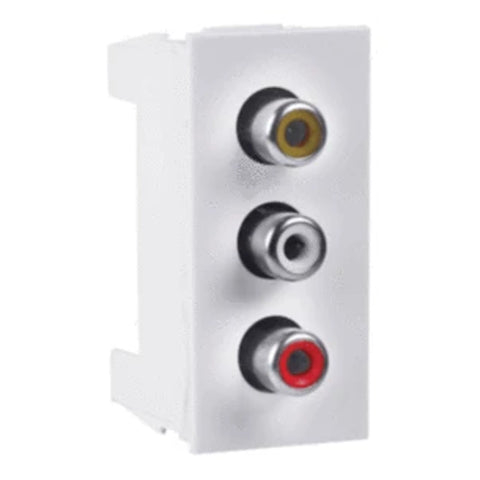 Crabtree Athena 1 M Chalk White RCA Socket, ACAKXXW063
