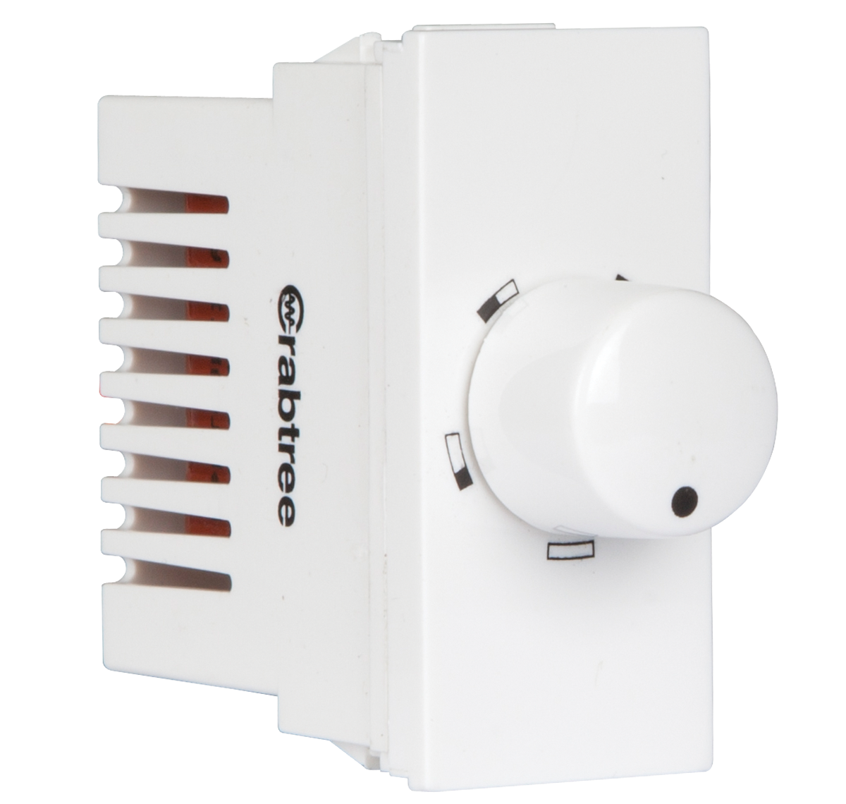Crabtree Athena 1 Module Chalk White Round Fan Regulator, ACARFXW004