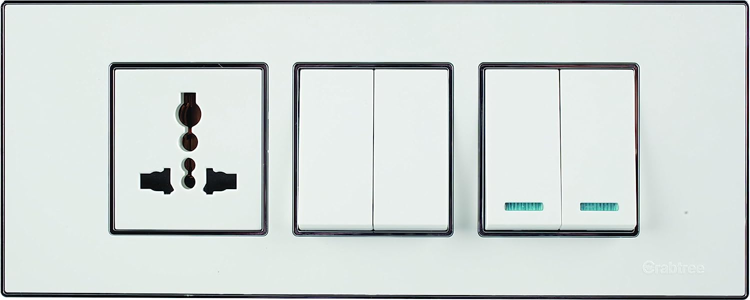  Crabtree ACMPLCWV06 Murano 6 Module Cover Plate (Pearl White)