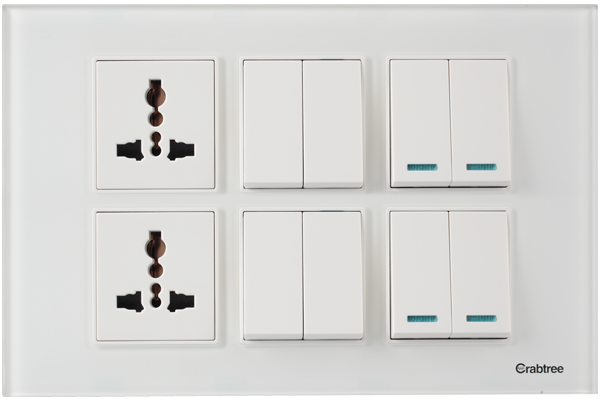 Crabtree Modular Combined Plates Pearl White 12M ACMPLCWV12