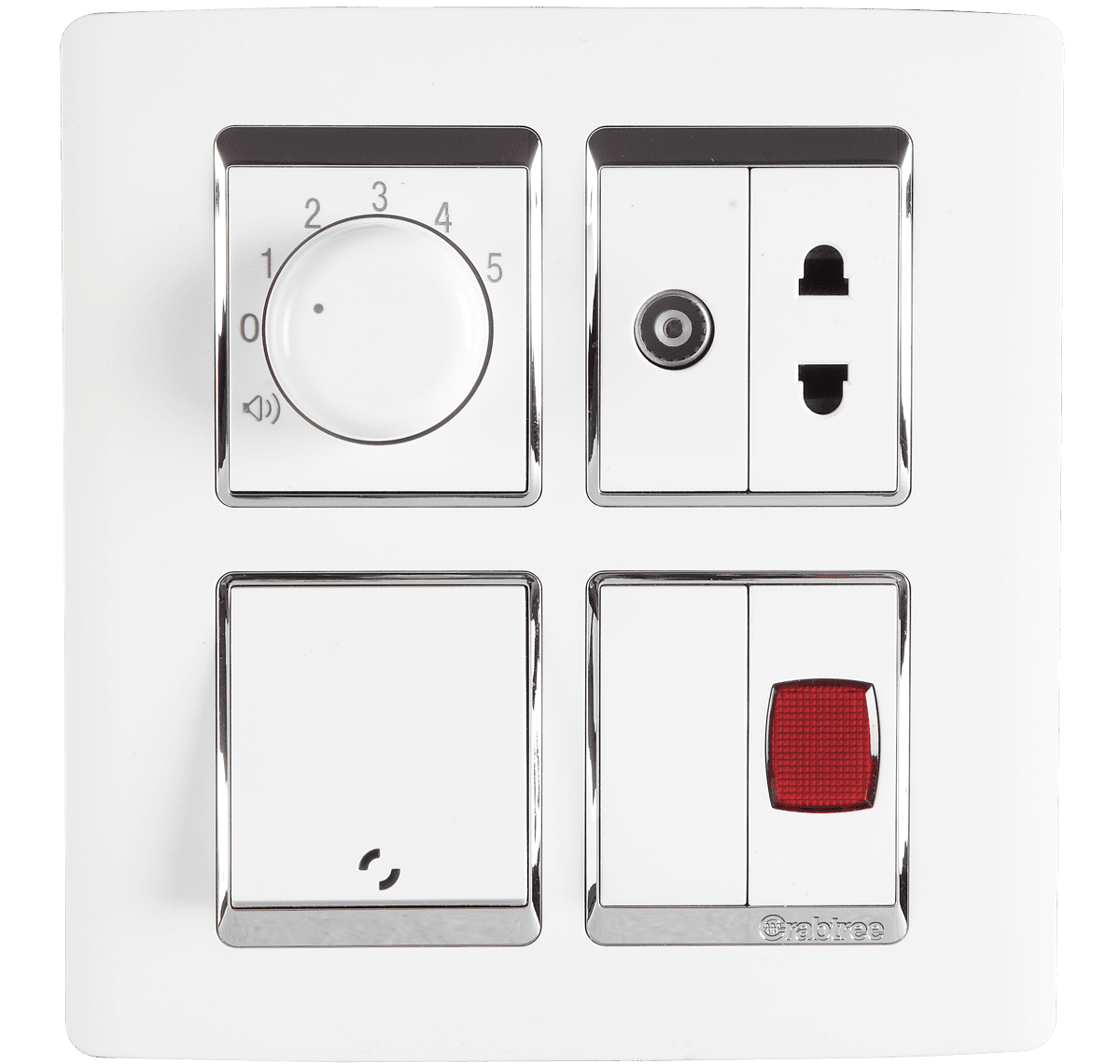 Crabtree Murano 8 Module Ducor White PC Modular Combined Plate, ACUPLCWV08