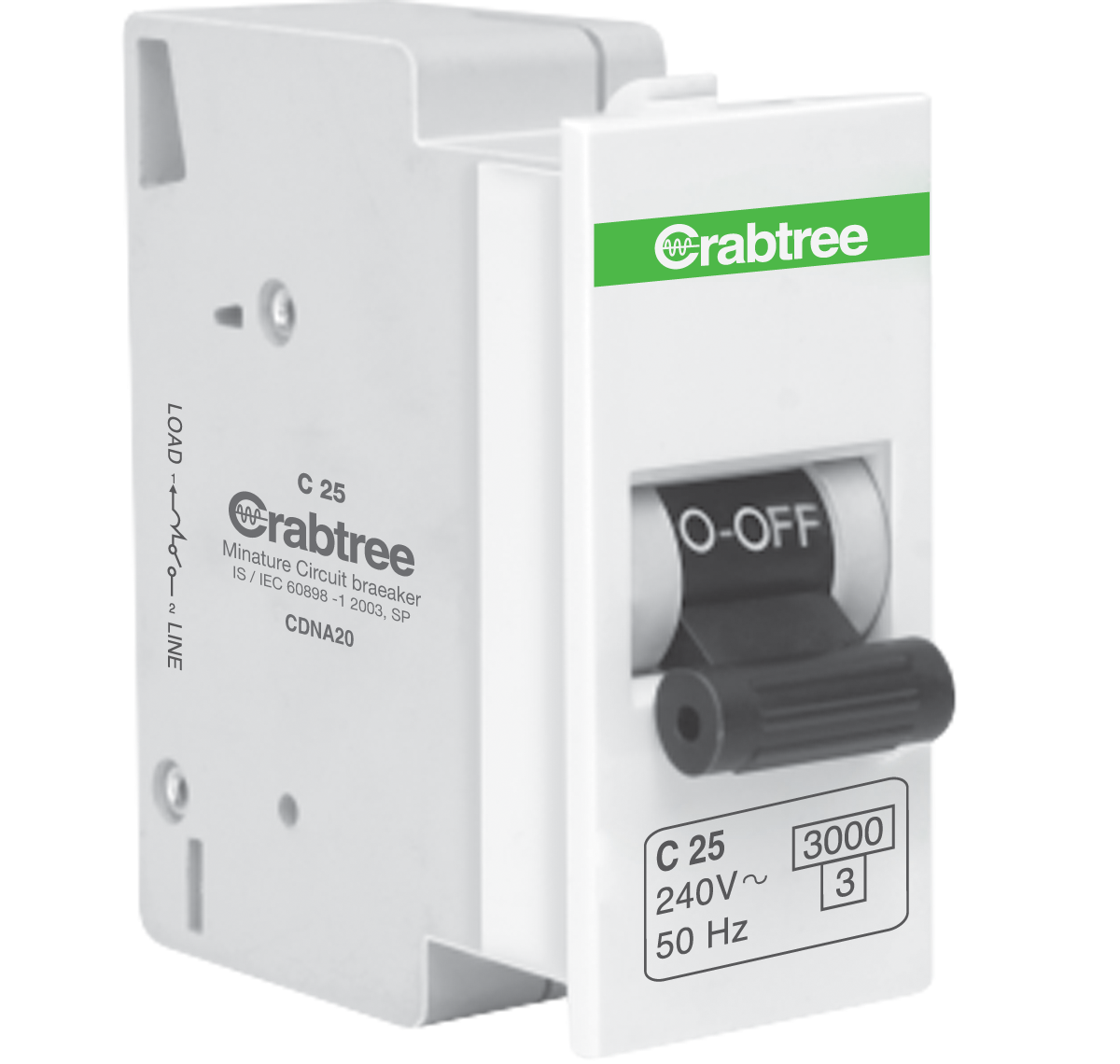 Crabtree Thames Mini MCB 25A 1P C-Curve, DCTNCSPA025
