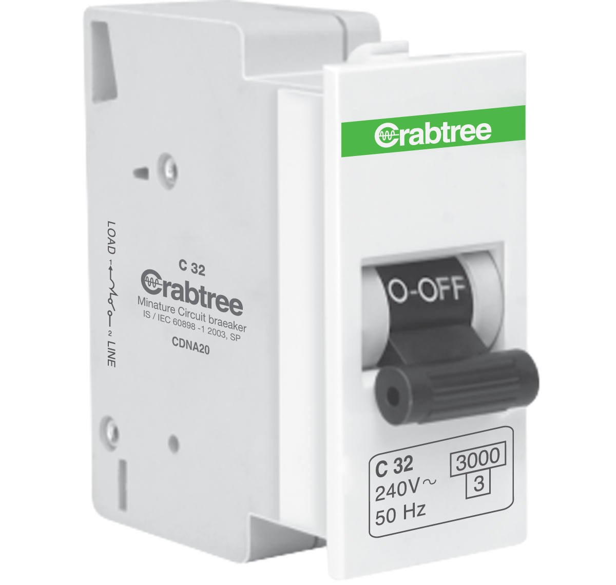 Crabtree Thames Mini MCB 32A 1P C-Curve, DCTNCSPA032