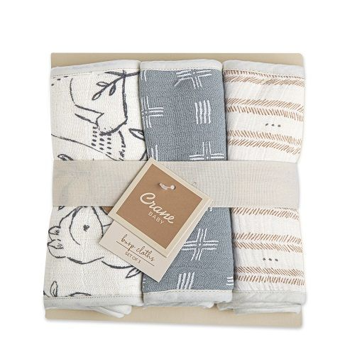 Crane BC-110BCS Baby Ezra 3 Pc. Burp Cloths