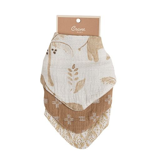 Crane BC-120BS Kendi 3pc. Muslin Bib Set