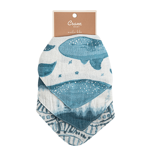 Crane BC-130BS Caspian 3pc. Muslin Bib Set