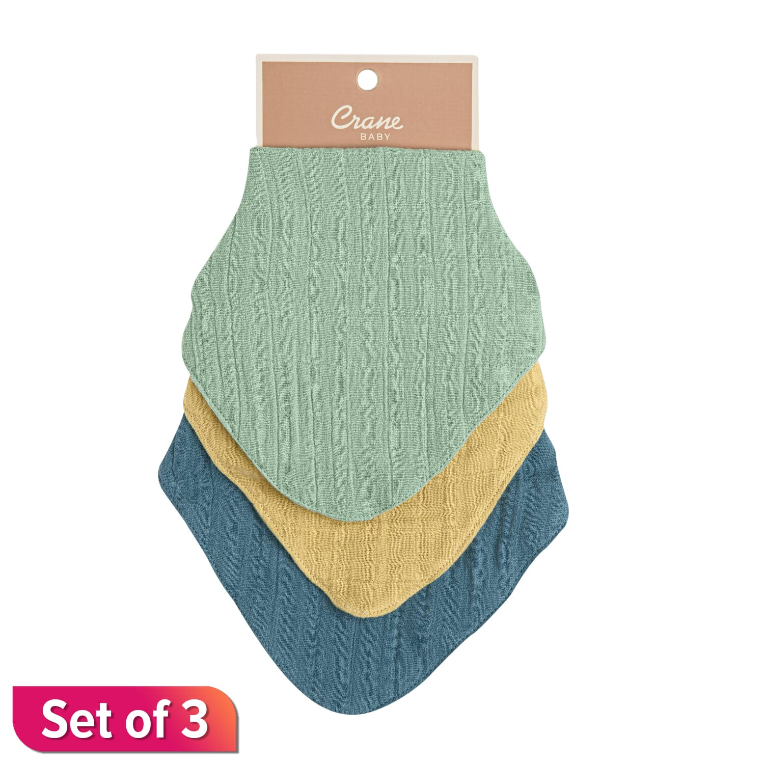 Crane BC-140BS-2 Muslin 3Pc Bib Set - River