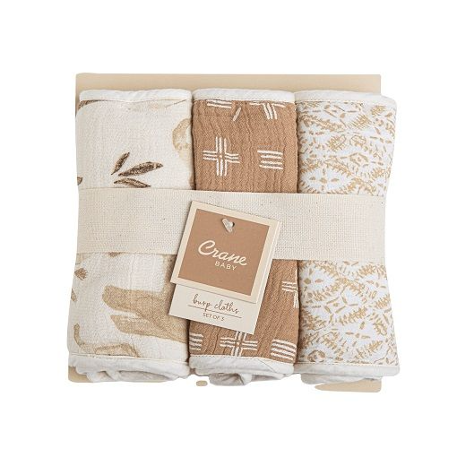 Crane BC-120BCS Baby Kendi 3 pc. Burp Cloths