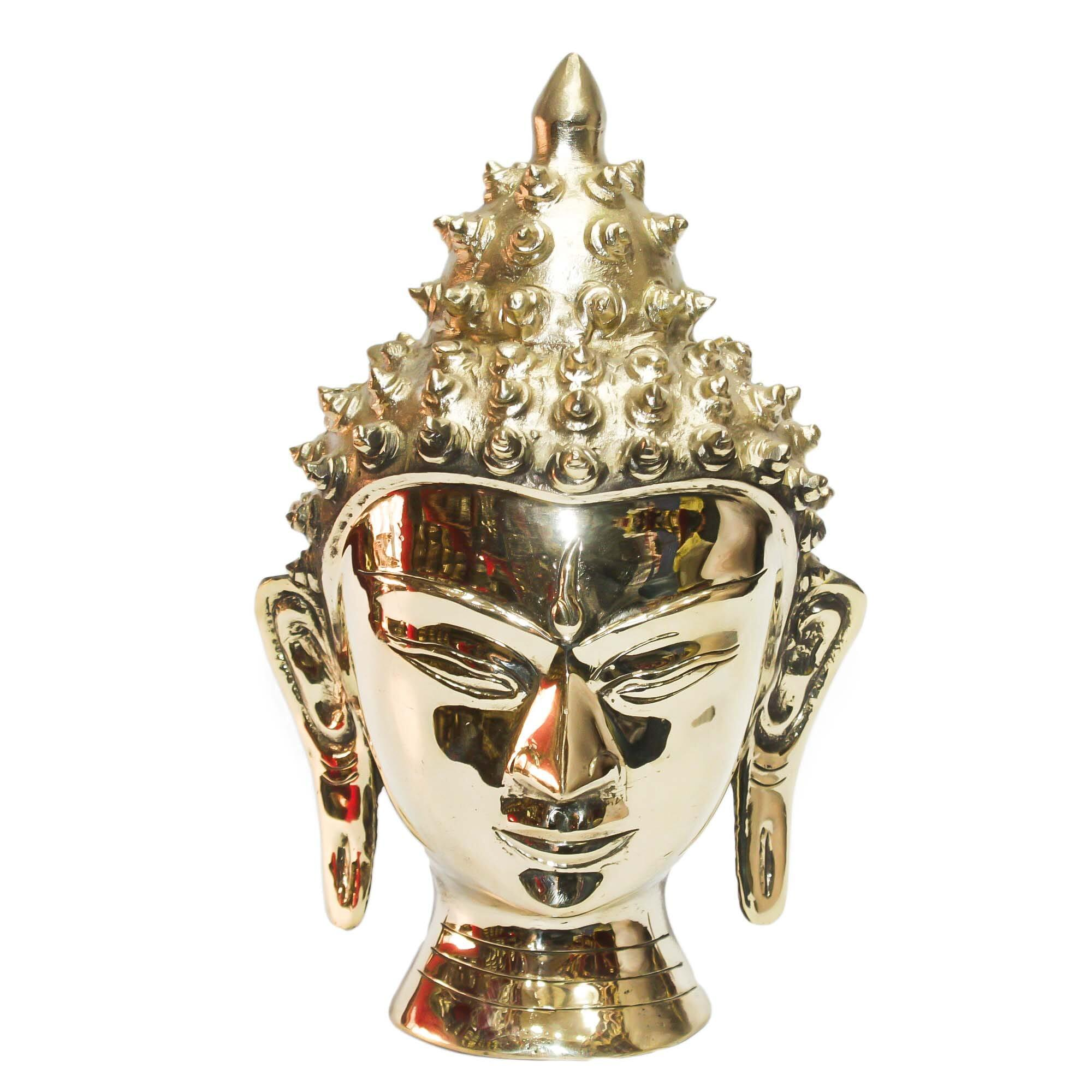Seven Chakra Handicraft - Brass Craved Buddha Head Statue