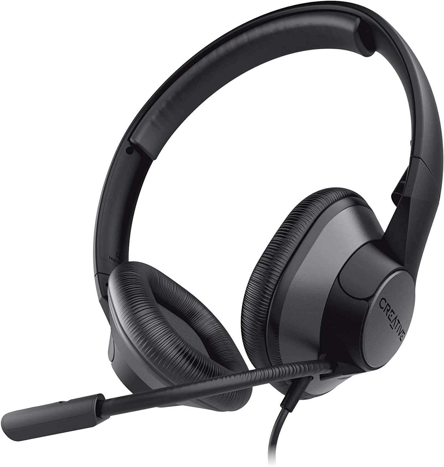 Creative HS-720 V2 USB Digital Audio On-Ear Headset with Noise-Cancelling Condenser Boom Mic, Inline Mic Mute/Calls/Volume Control and Mic-Monitoring Feature, Simple Plug-and-Play for Video Calls