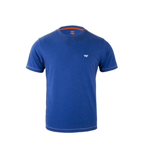 Wildcraft Men's Crew T Shirt-Blue Melange-L