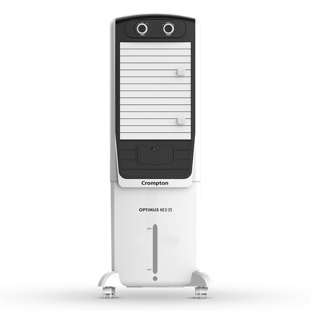 Crompton Optimus Neo 35 Tower Cooler - 35L, White and Black