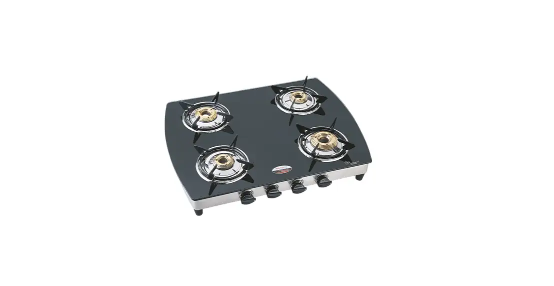 Homeglory HGI904 Curve 4 Glass Cook Top Black
