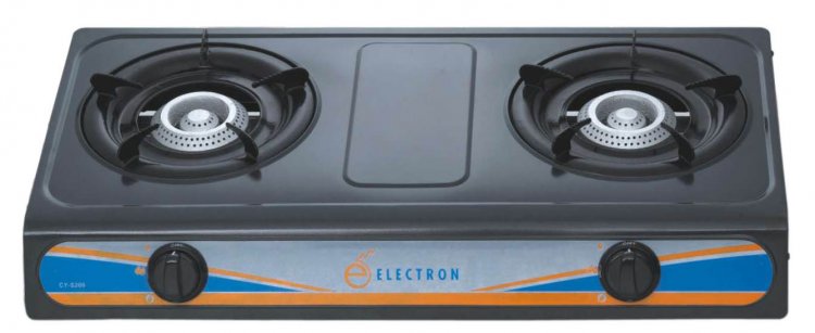 Electron Double Burner - Black Gas Stove - CY-206 