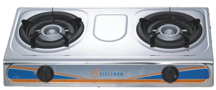 Electron Double Burner-Steel Gas Stove -  CY-207 