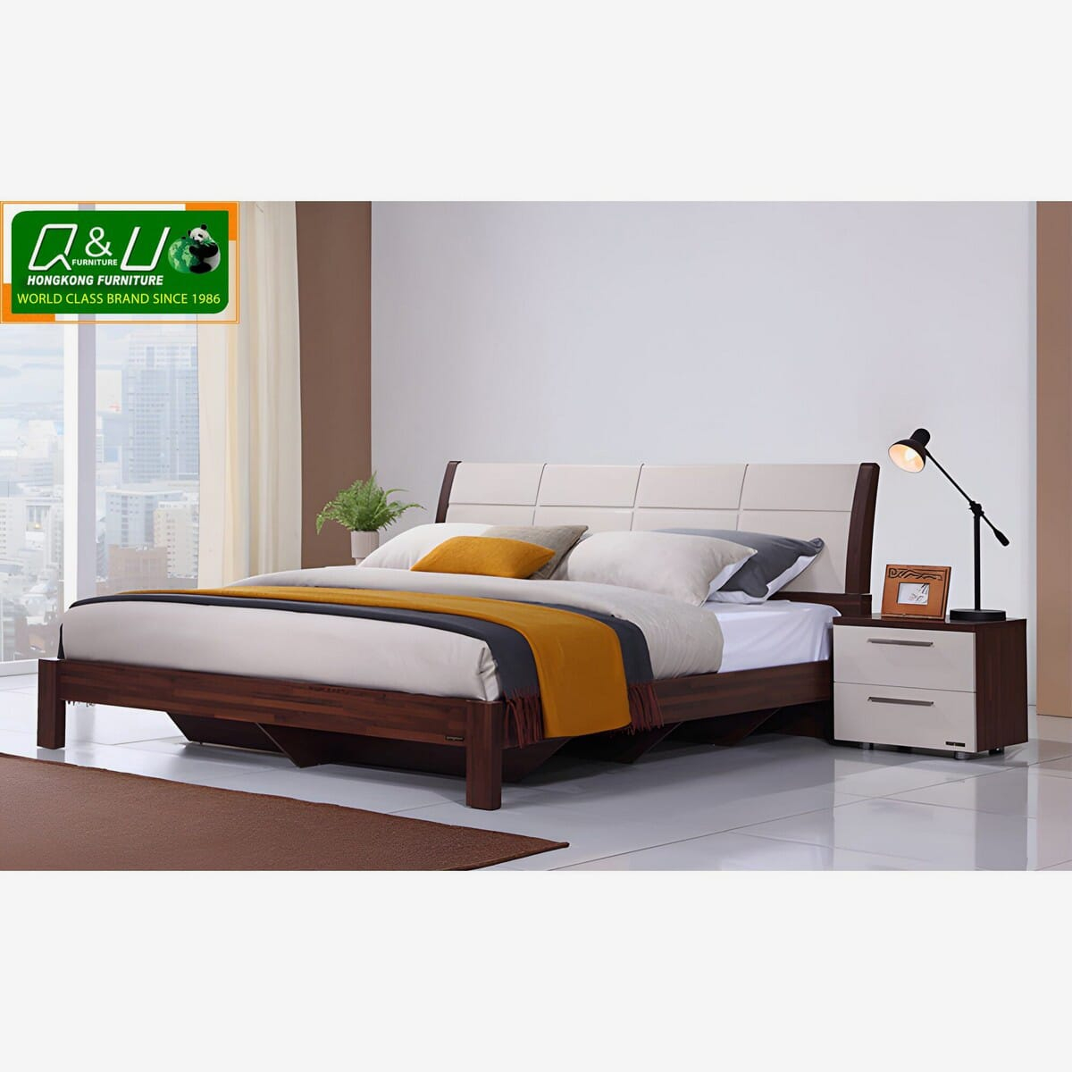 Q&U Furniture - Sketch The Time Design Queen Size Bed - 61801-2