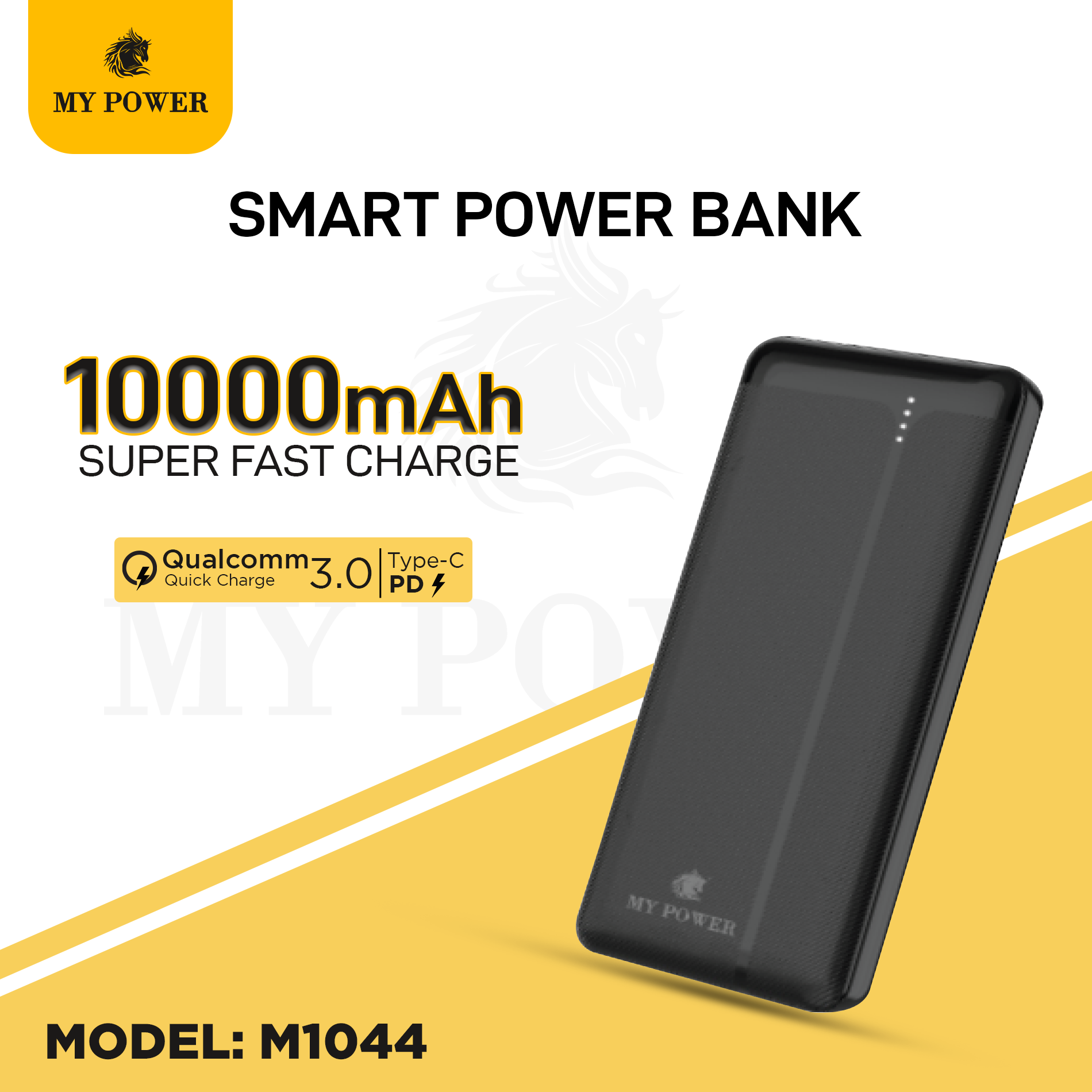 My Power 10000mah Power Bank M-1044, Fast Charging Power Bank