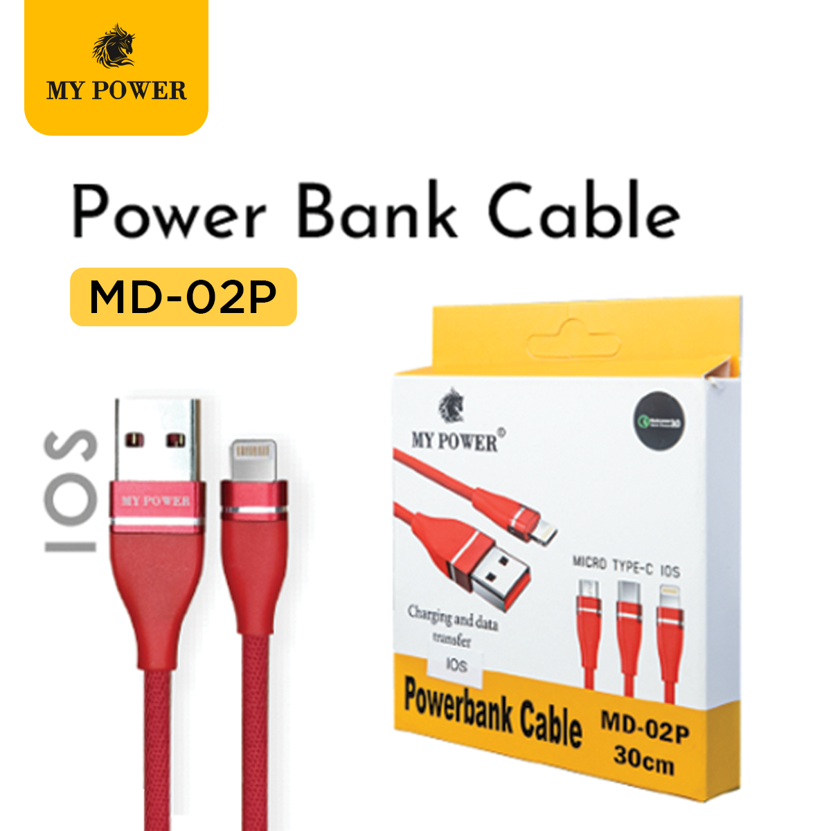 My Power Power Bank Cable IOS MD 02Pi